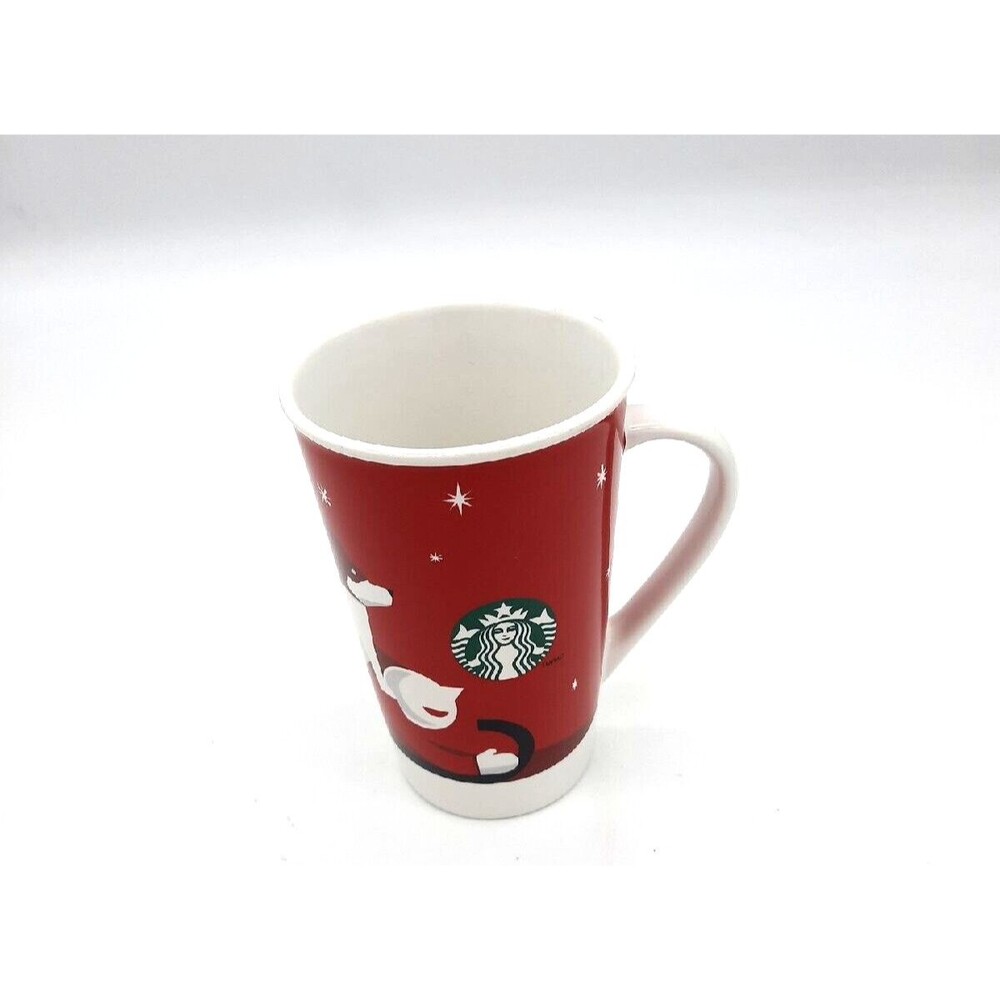 Starbucks 2011 Christmas Holiday Ceramic 16 Oz Mug Dog & Boy Sled